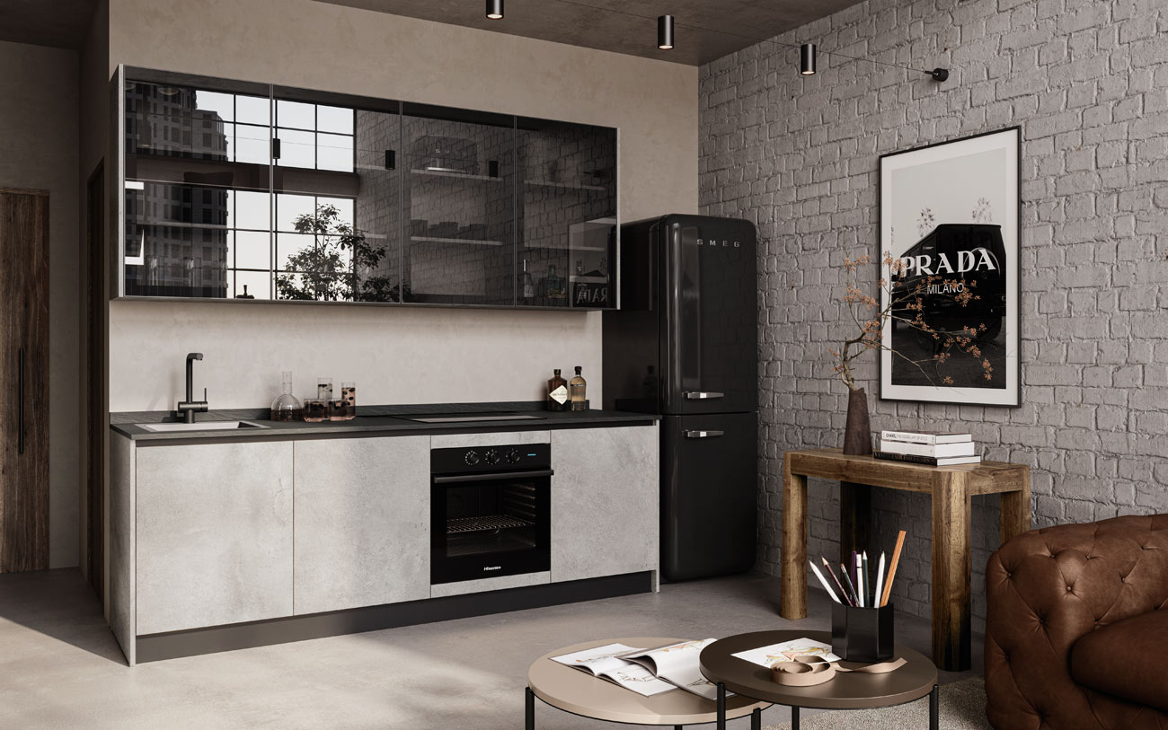 Cucina industrial ardesia