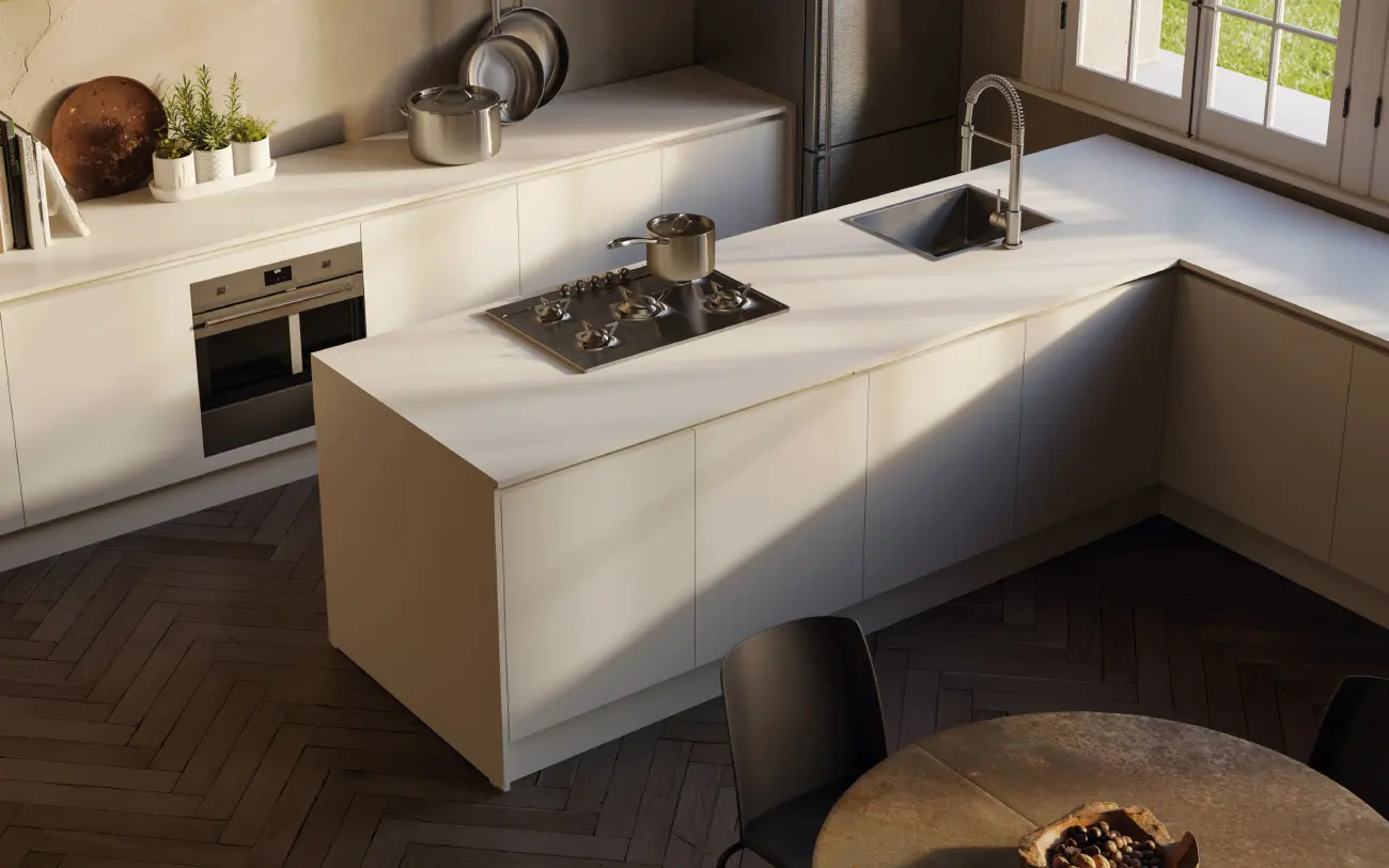 Cucina con penisola attrezzata