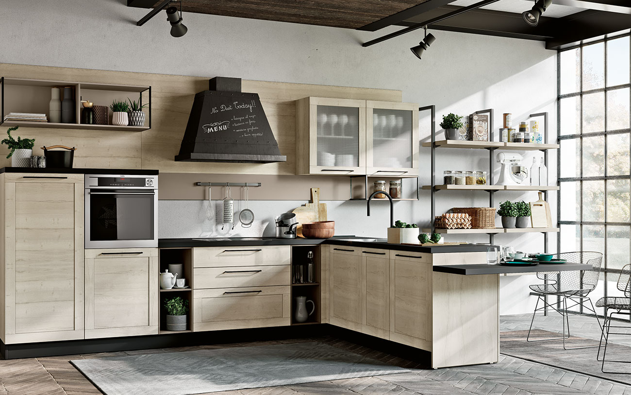 Arredare Cucina moderna anta telaio seconda opzione
