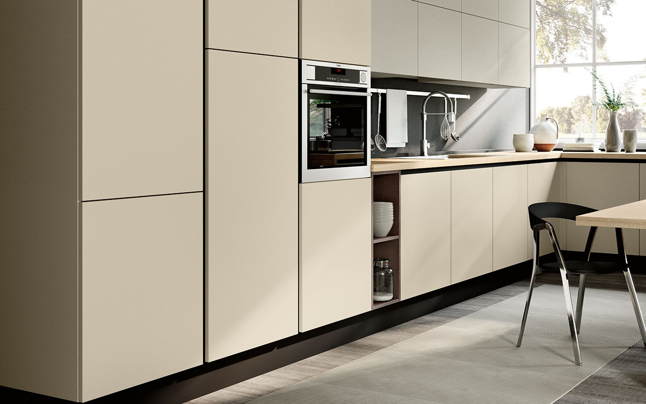 Arredare Cucina moderna con finitura colorato