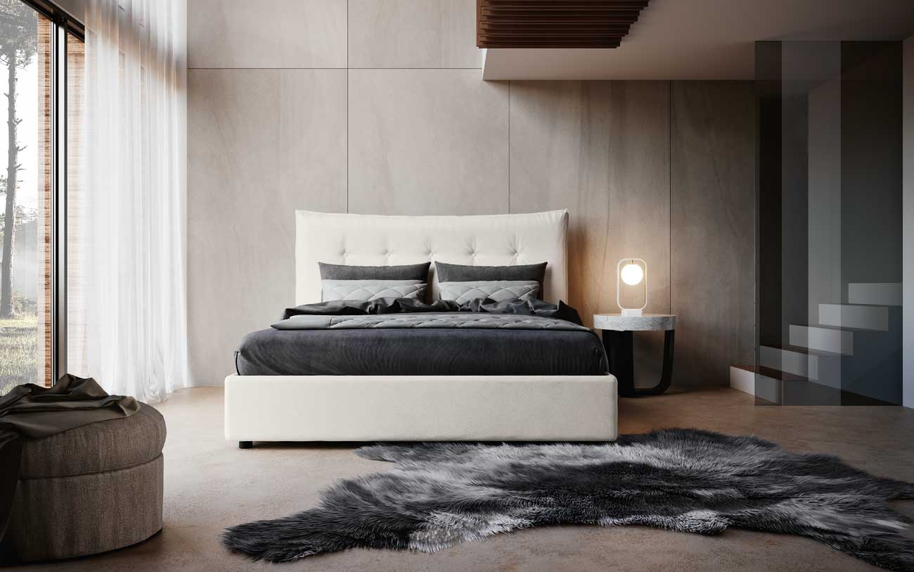 Letto matrimoniale imbottito Atik