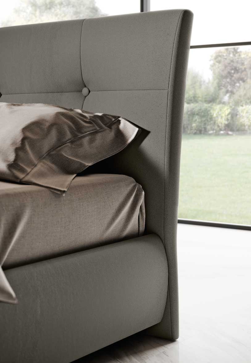 Letto matrimoniale imbottito Esedra particolare testiera