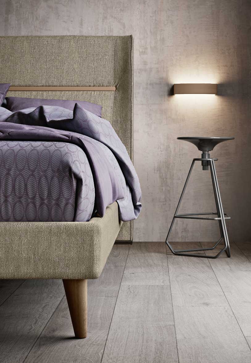 Letto matrimoniale imbottito Isotta particolare giroletto