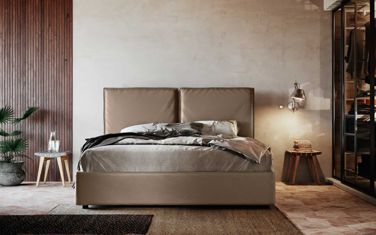 Letto matrimoniale imbottito Rigel