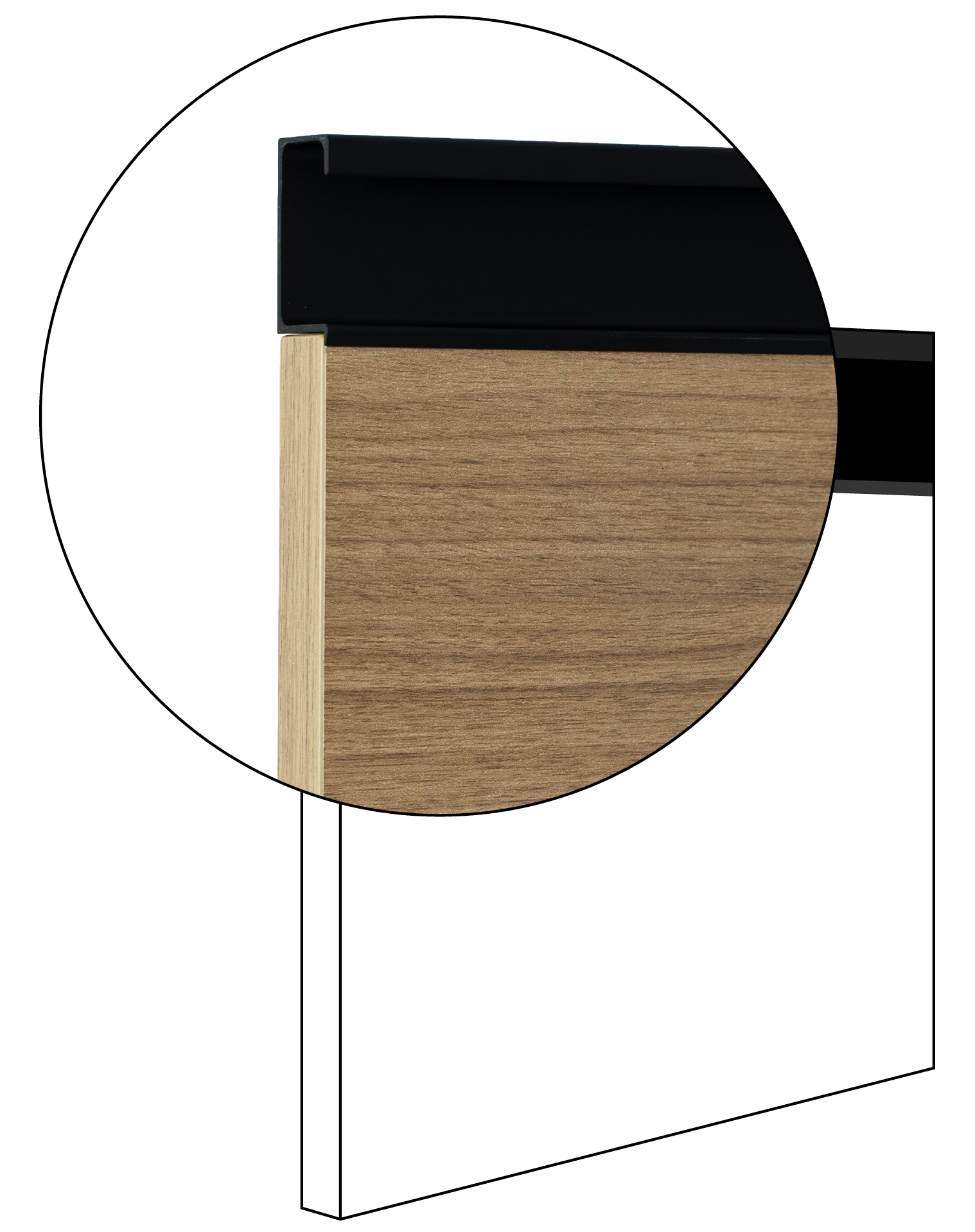 Anta maniglia integrata legno nobilitato