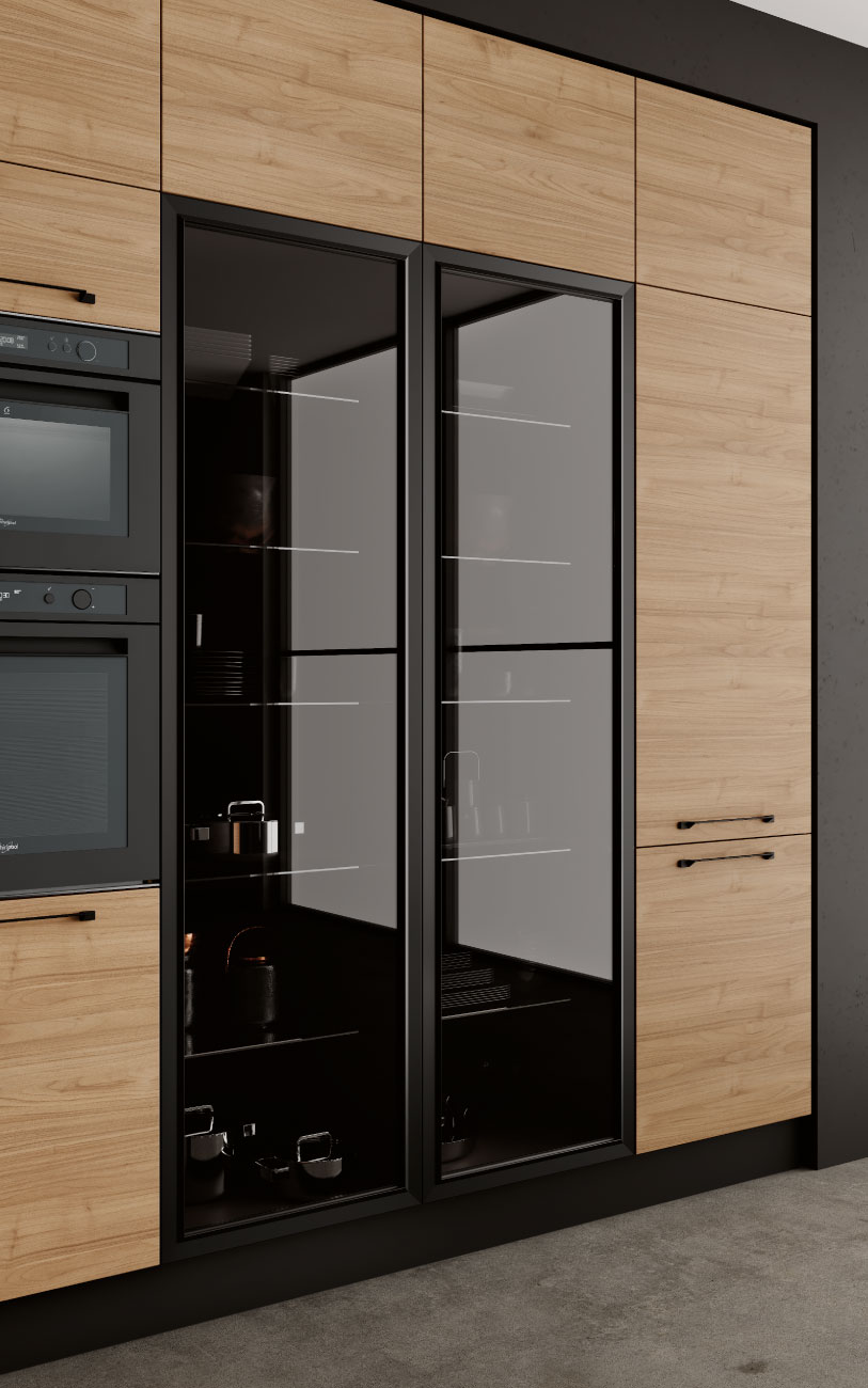 DM0665 immagine cucina con penisola particolare colonne