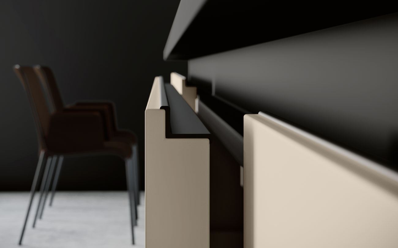 DM0675 immagine cucina con isola particolare anta
