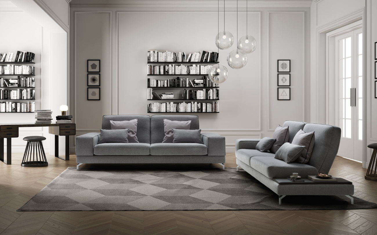 JOHNSON divani in tessuto 3 posti maxi