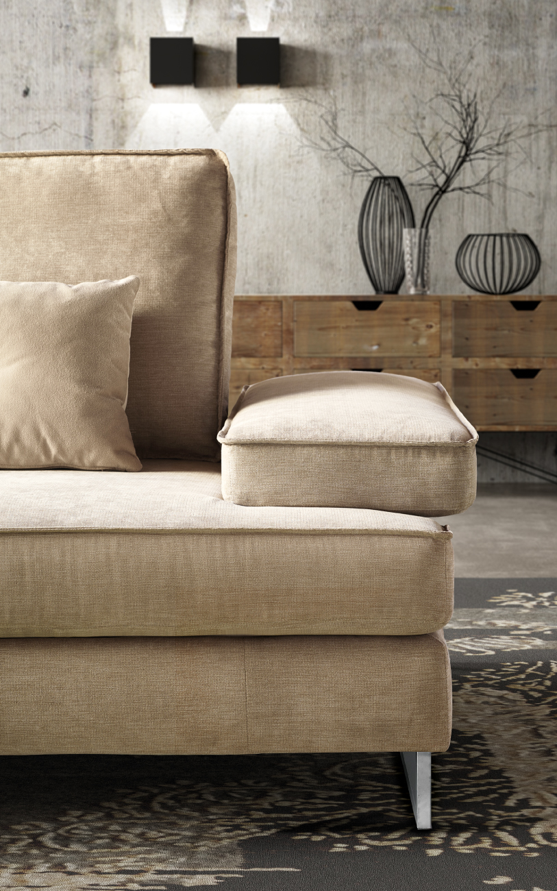 LUIS divano in tessuto 3 posti chaise longue particolare4