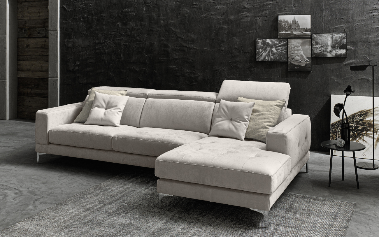 RICCARDO divano in similpelle chaise longue particolare1