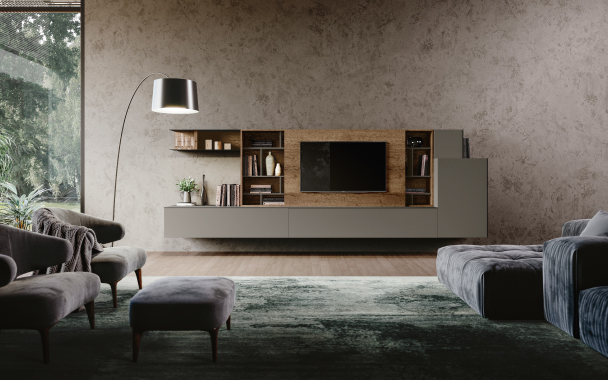 Zona Giorno - Soggiorno moderno con tv Pensarecasa
