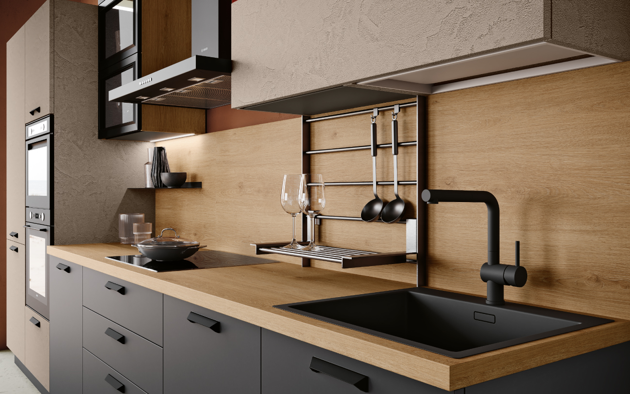 DM0677 cucina lineare particolare lavello