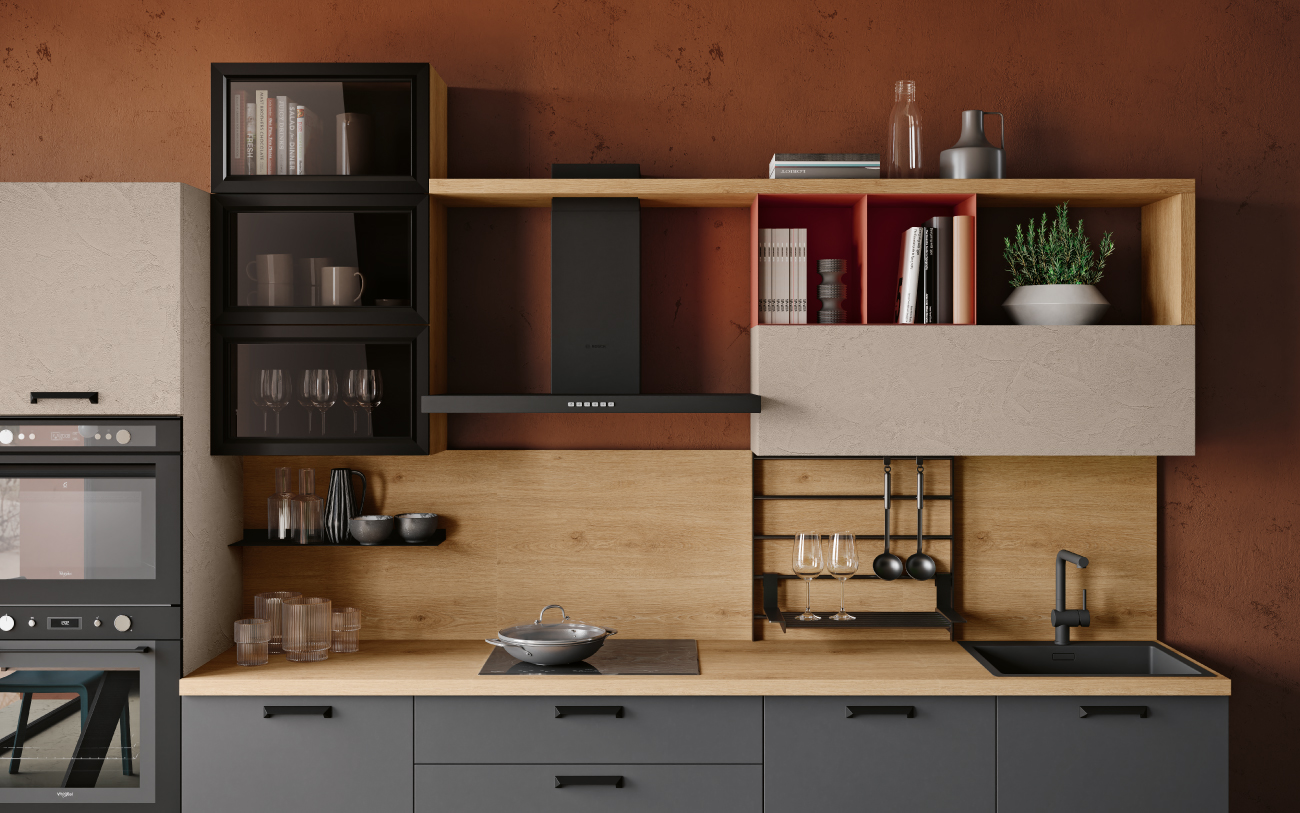 DM0677 cucina lineare vista frontale