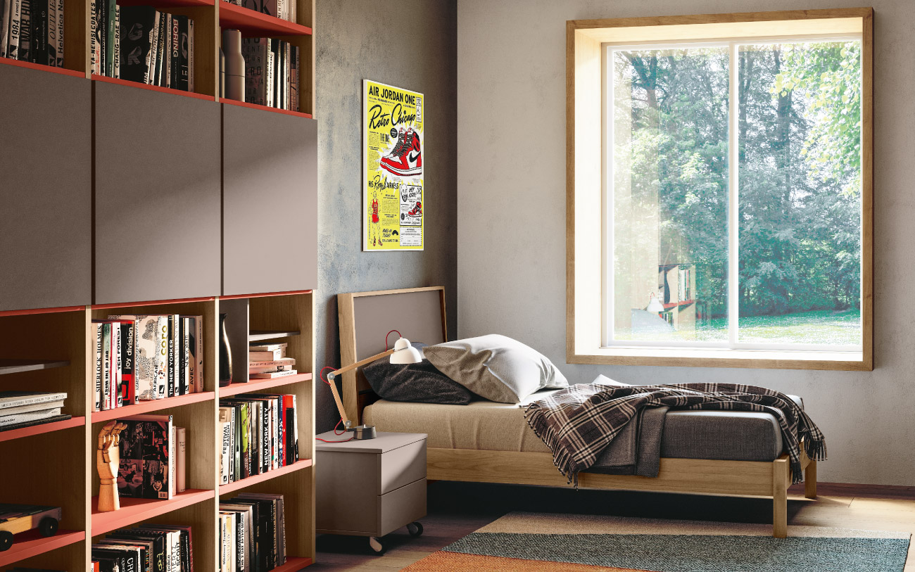 Immagine letto singolo in legno Polo pensarecasa