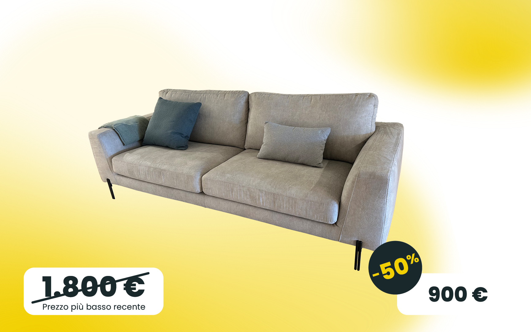 Divano in tessuto con chaise longue occasione Modena