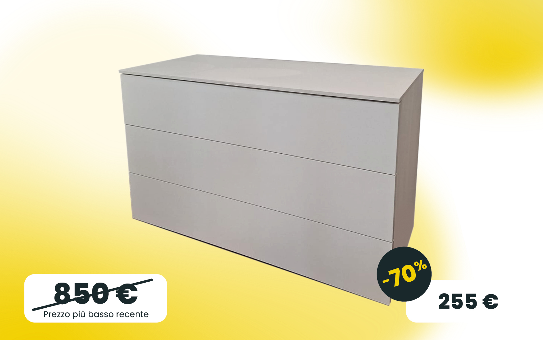 Comò casual laccato Bianco occasioni Piacenza