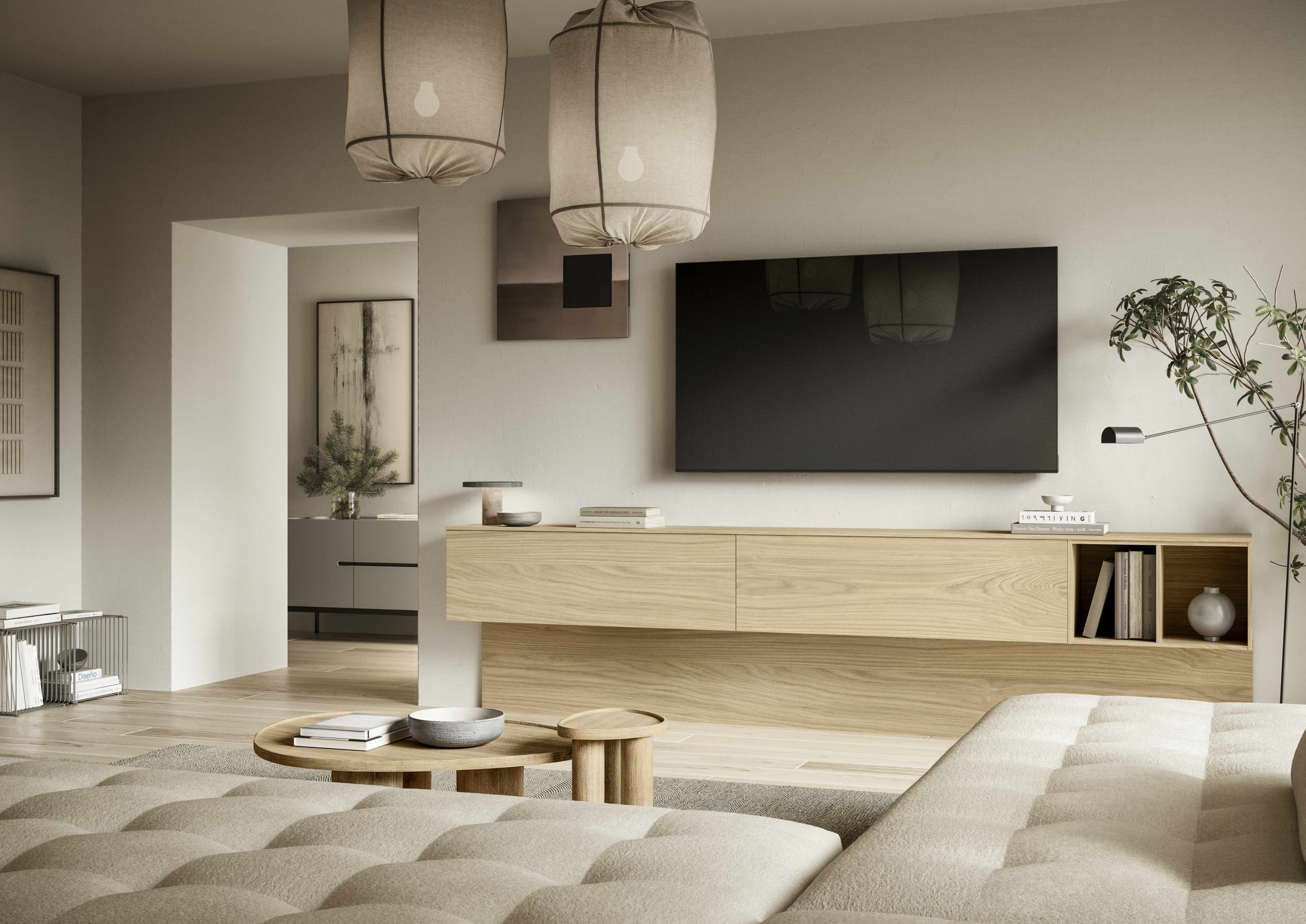 Soggiorno minimale in stile nordico