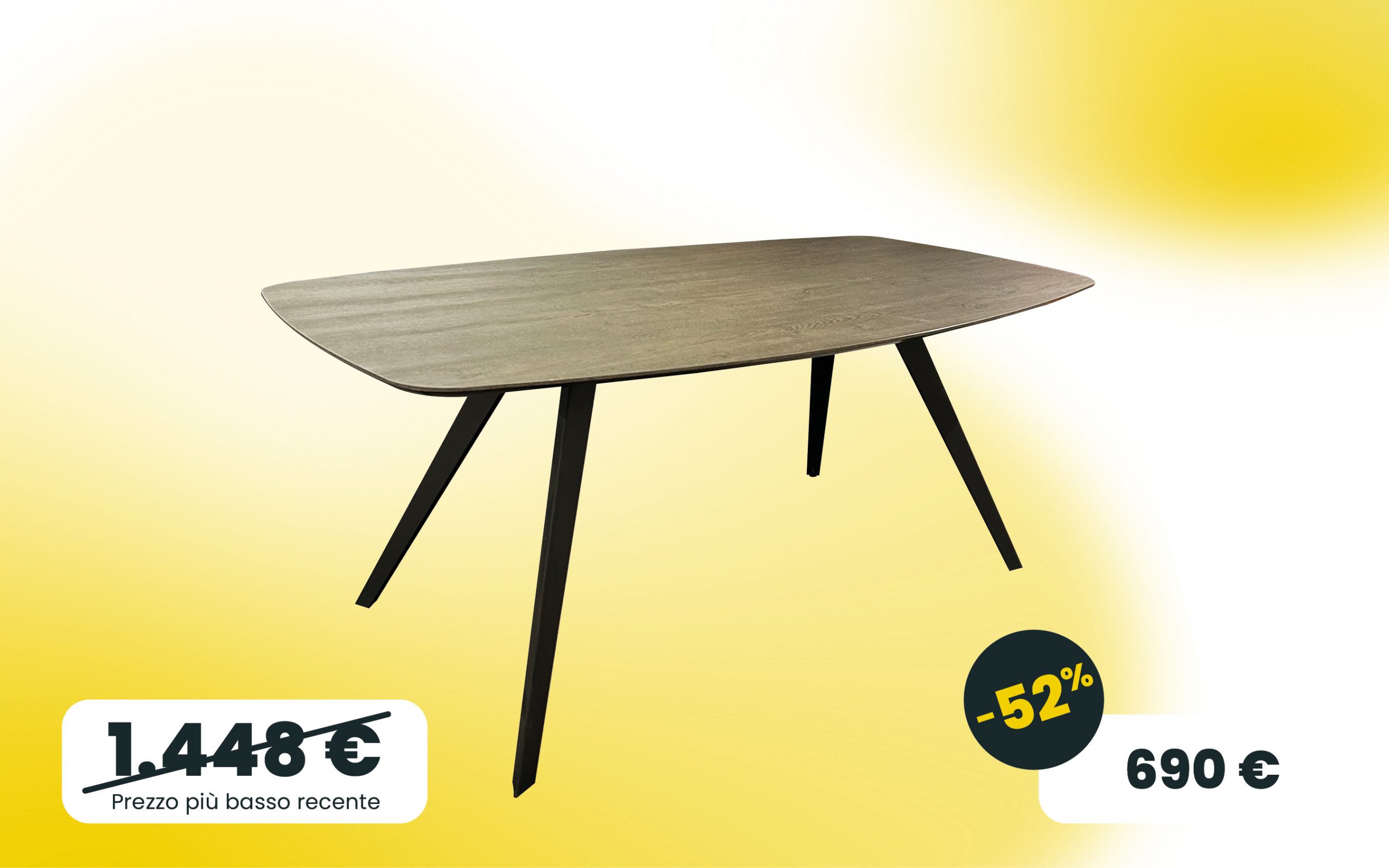 immagine tavolo modello Barrique con piana in rovere grigio