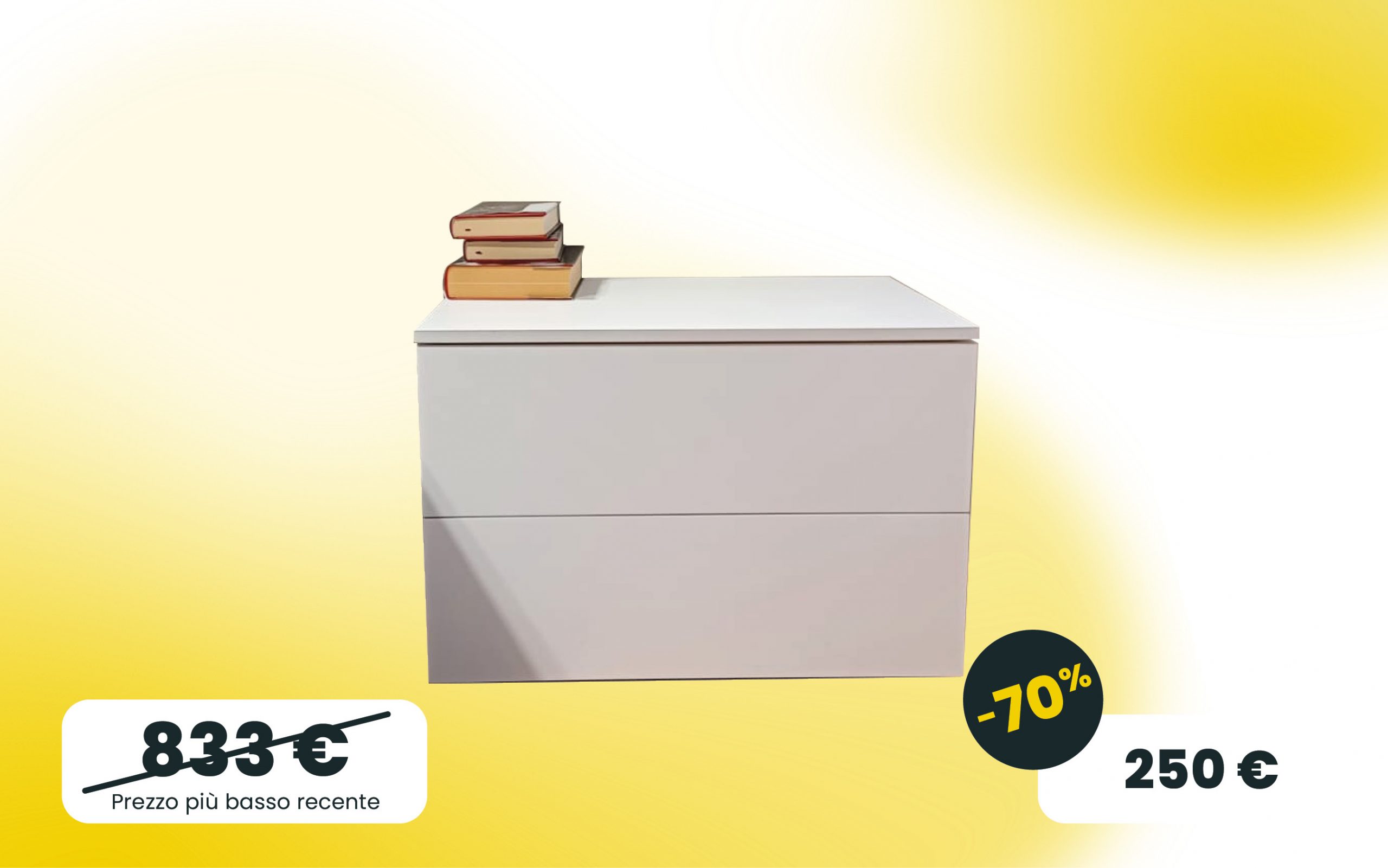 Comodino laccato Bianco opaco