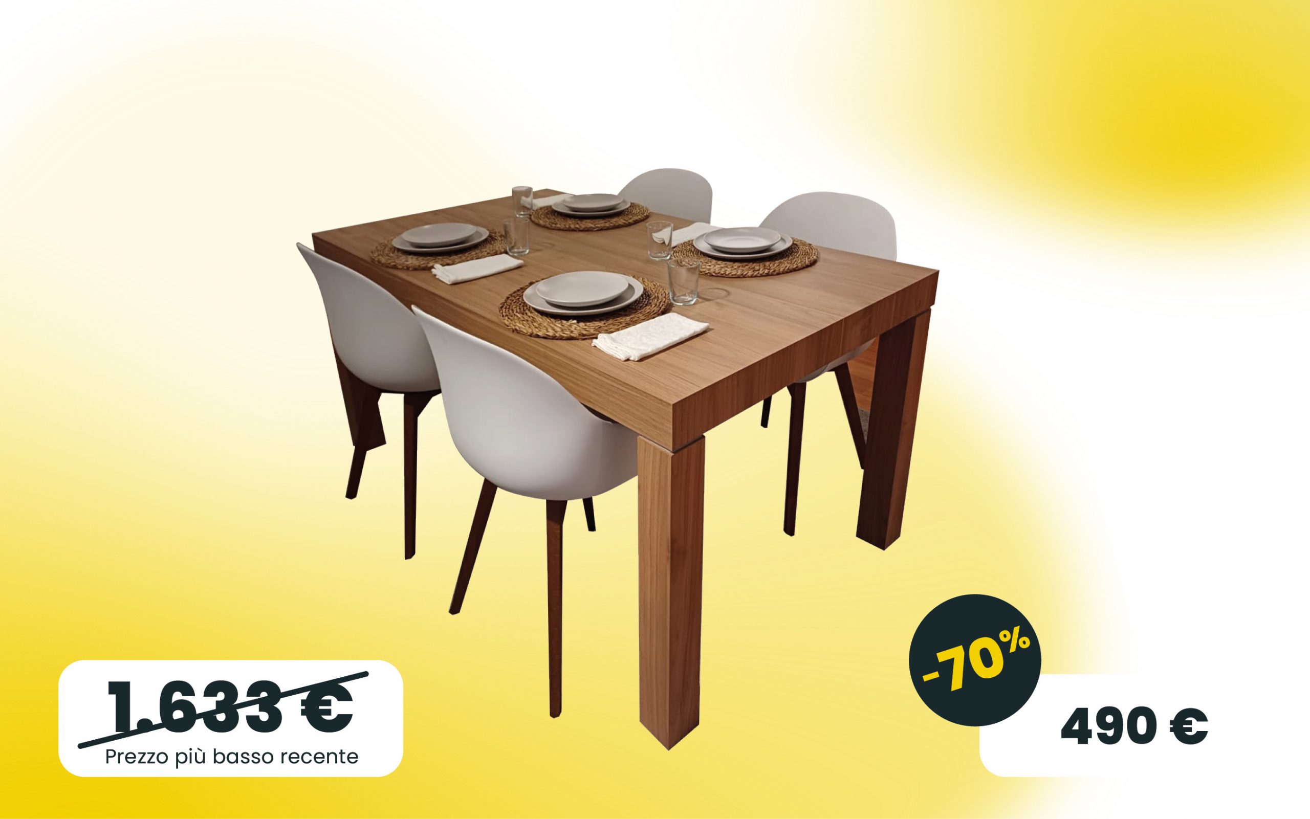 tavolo allungabile in Noce biondo