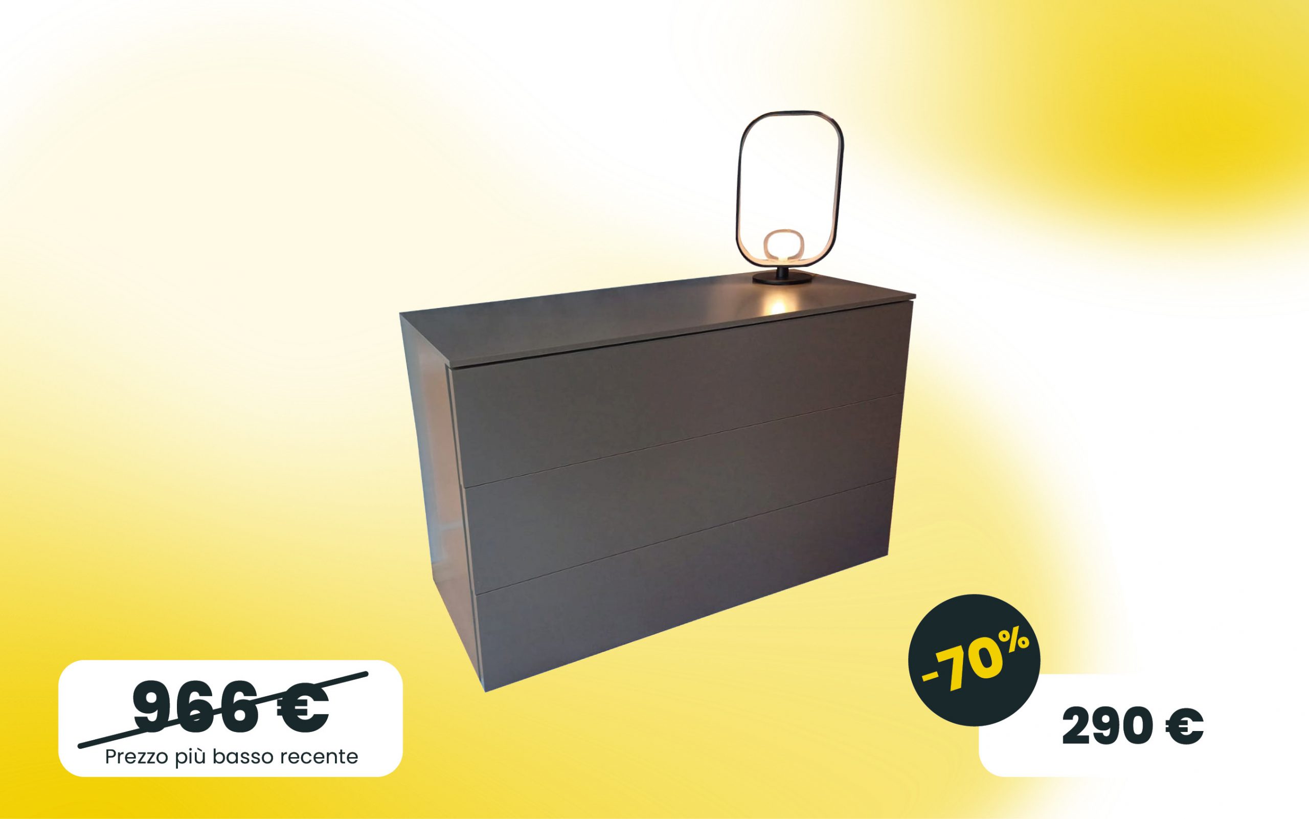 Comò Casual tre cassetti laccato RAL 7006