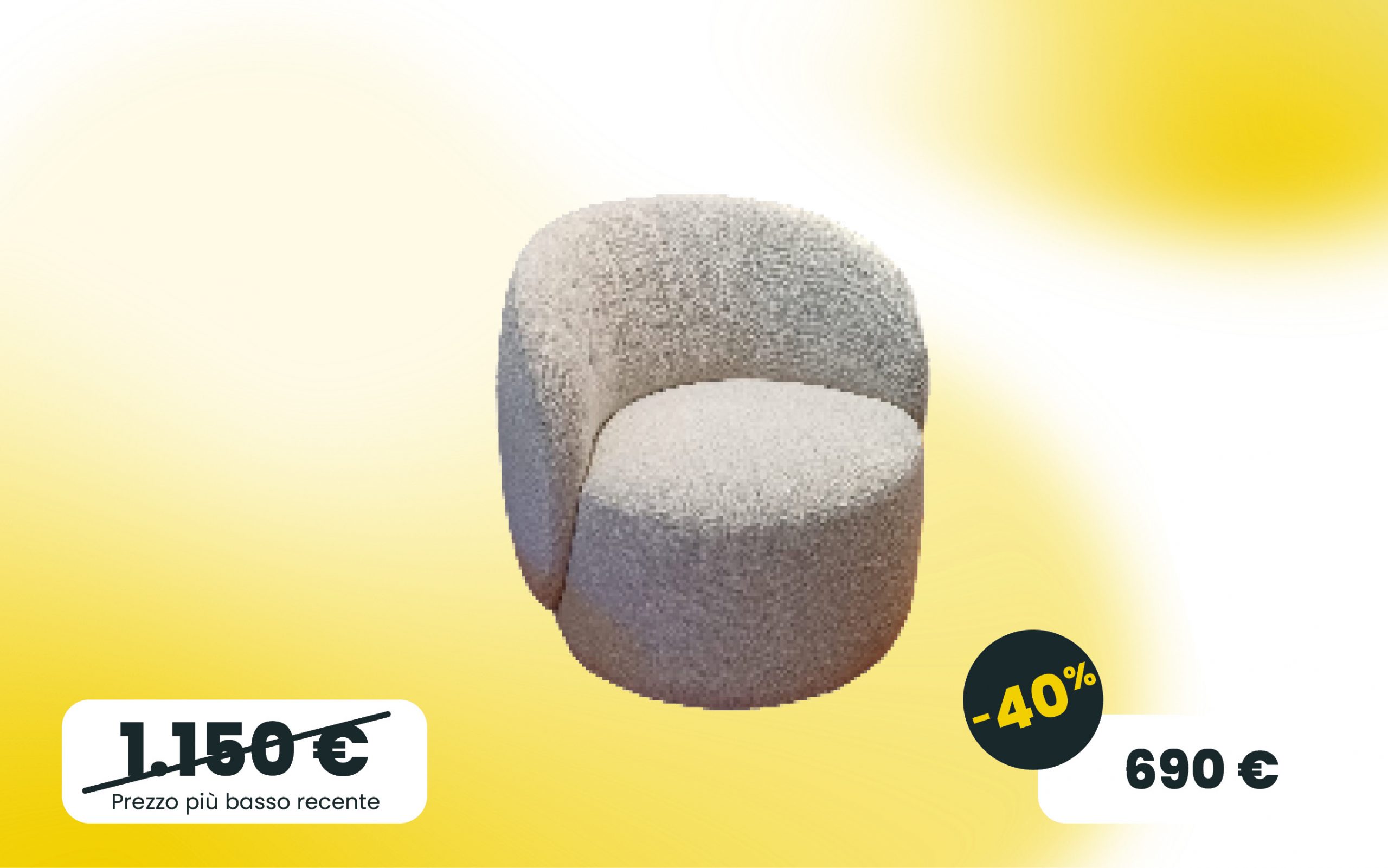 Poltrona Moby LeComfort in tessuto chiaro