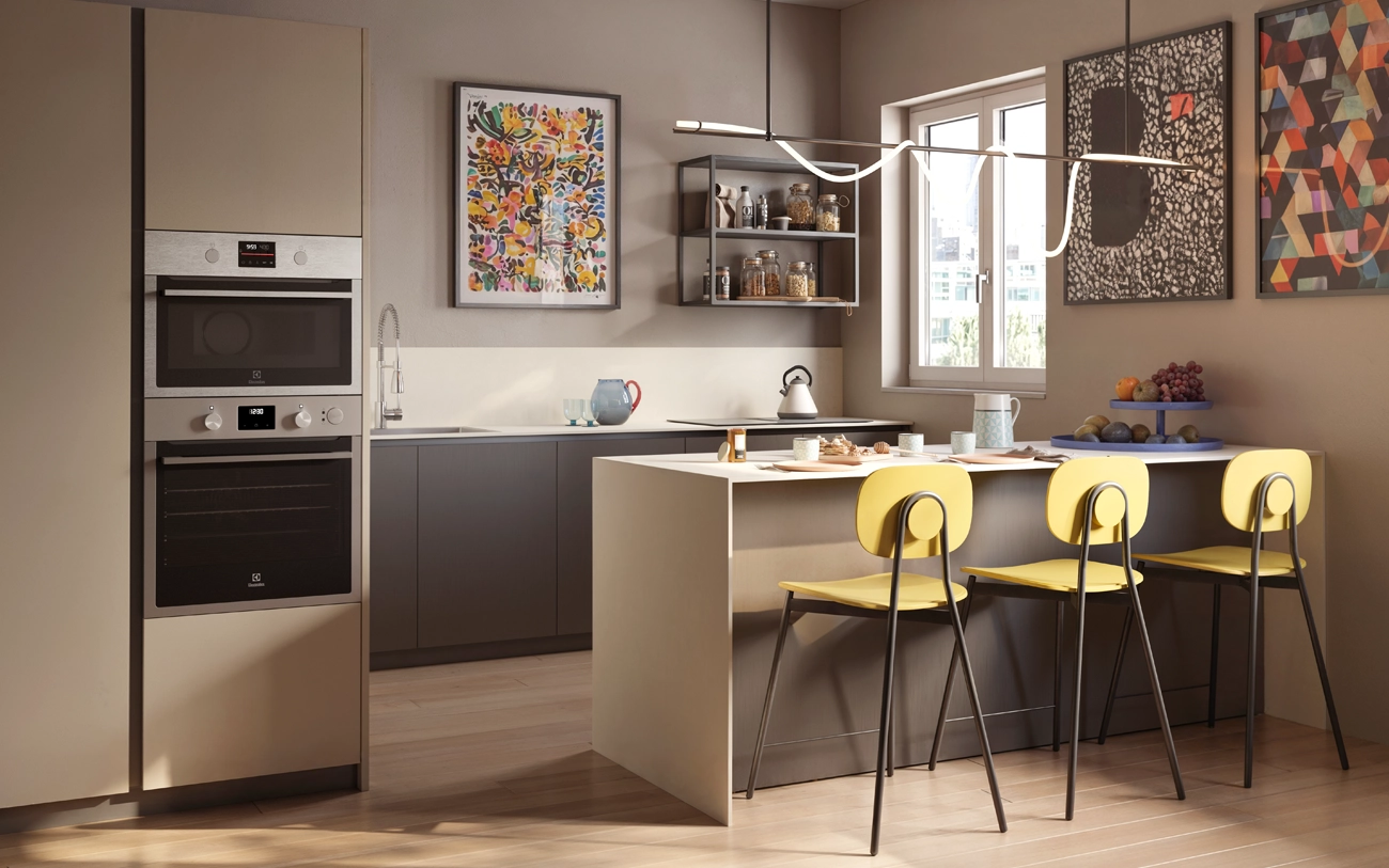 Cucina con isola e cabina