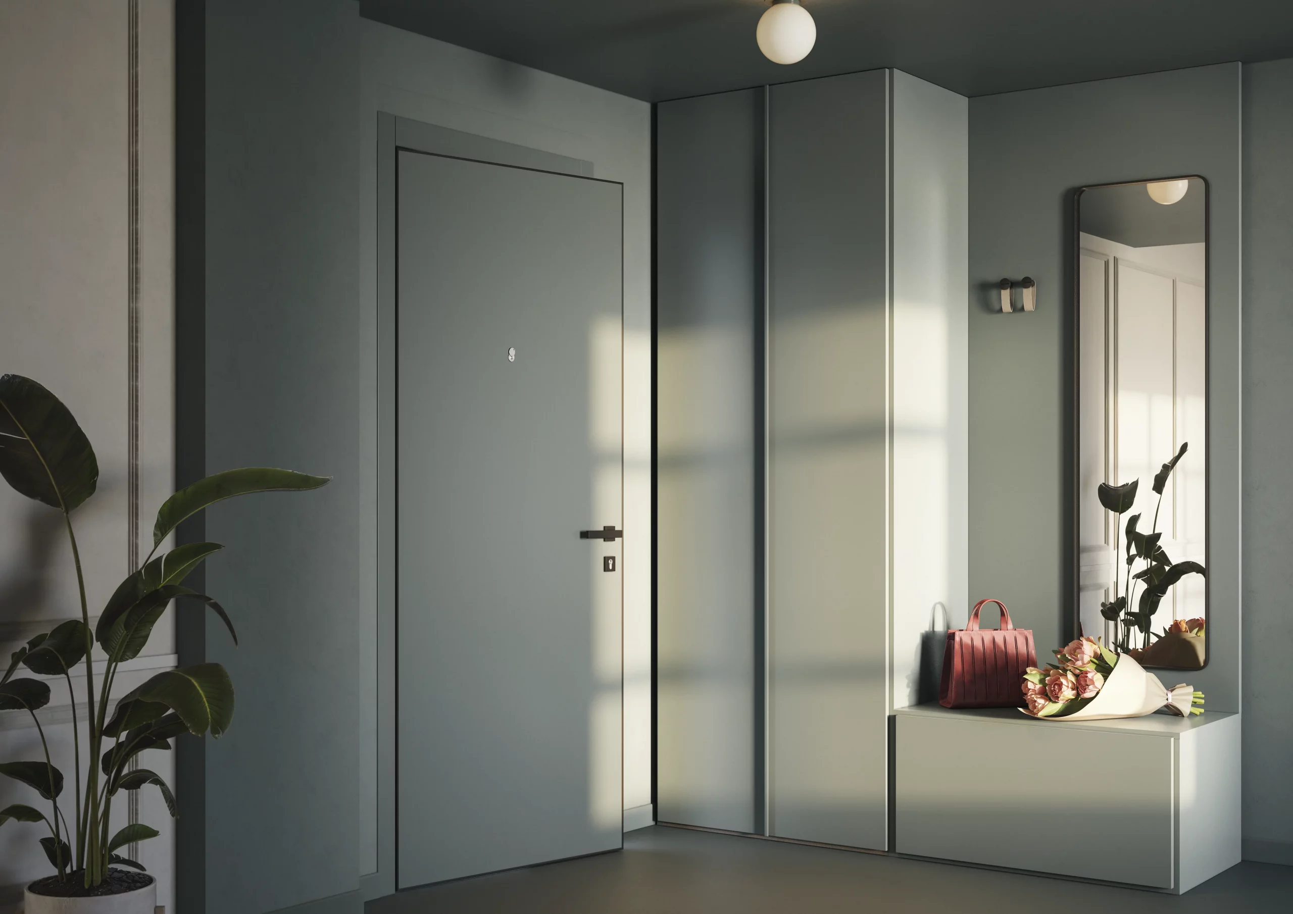 Ingresso in tinta unita colore timo