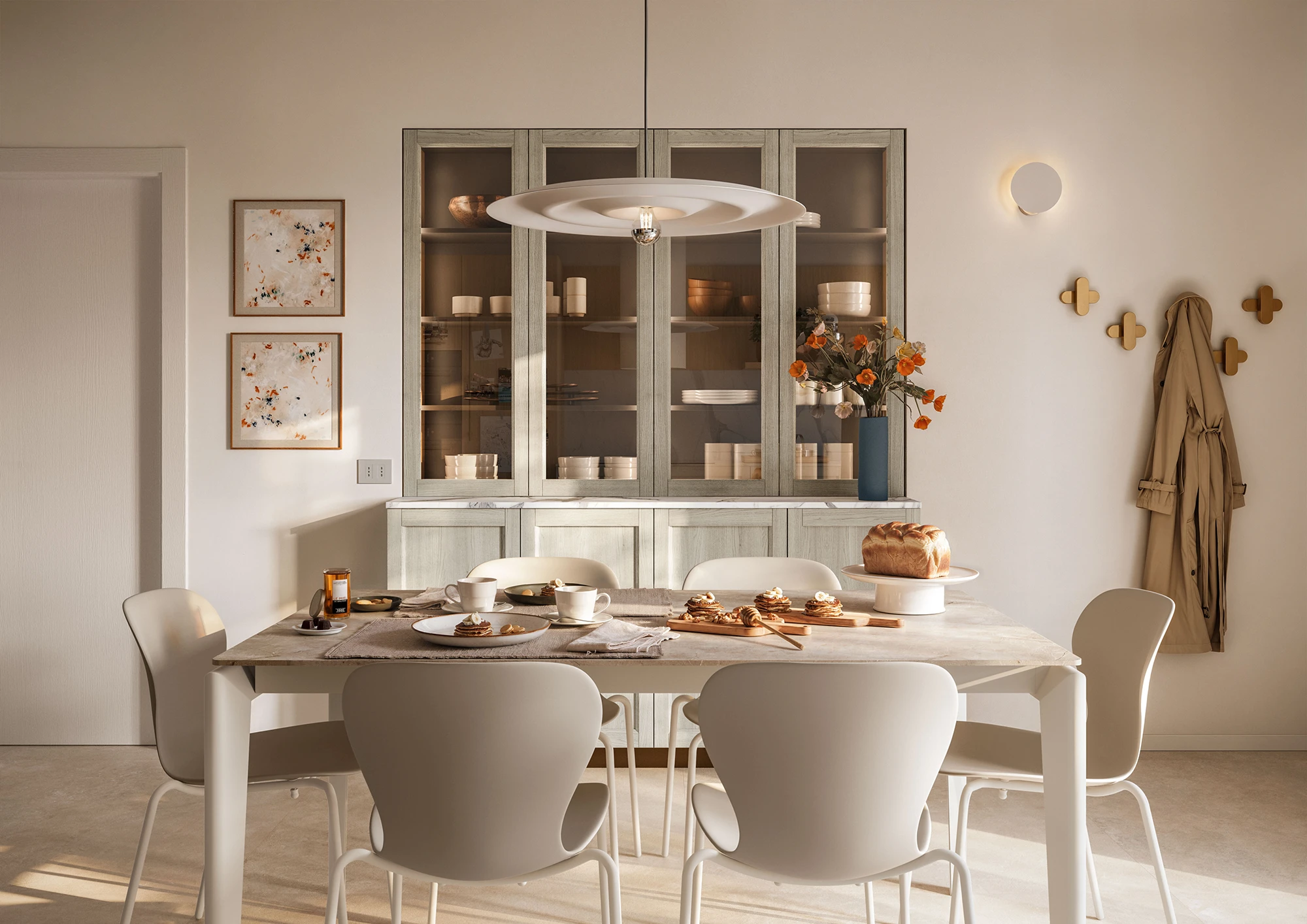 Credenza zona pranzo villetta contemporanea